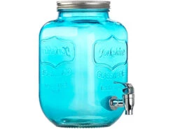 PEARL Retro Trinkgläser:2er-Set Getränkespender Mit 6 Gläsern, 4 L & 6,5 L, Einmachglas-Look -Einrichtungsgeschäft nx7929 14 1