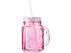 PEARL Trinkglas:7-teiliges Servier-Set Mit Getränkespender, 6 Gläser, Einmachglas-Look -Einrichtungsgeschäft nx7929 3