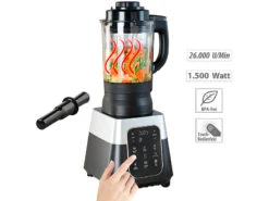 Rosenstein & Söhne Sojamilchbereiter:Profi-Standmixer Mit Wärme-Funktion, Touch-Tasten, 1,75 L, 1.500 Watt