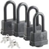 AGT Vorhängeschlösser:4er-Set Vorhänge-Schlösser Mit XXL-Bügeln Und 6 Schlüsseln