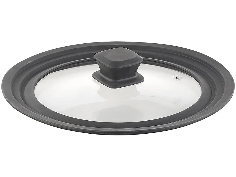 Rosenstein & Söhne Pfannendeckel:3er-Set Universal-Silikonrand-Glasdeckel Für Ø 16 - 28 Cm 12 Rosenstein & Söhne Pfannendeckel:3er-Set Universal-Silikonrand-Glasdeckel Für Ø 16 - 28 Cm – Bild 10