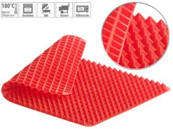 Rosenstein & Söhne Backofenmatte:2er-Set Silikon-Backmatten Mit Pyramiden-Noppen, Antihaftbeschichtet -Einrichtungsgeschäft nx7981 7