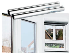 Infactory Sichtschutz Spiegelfolie:2er-Set Isolier-Spiegelfolie, Sicht-/UV-Schutz, Selbstklebend,40x200cm