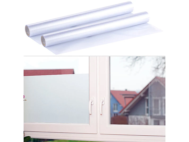 Infactory Sichtschutzfolie Fenster:2er-Set Milchglasfolie, Statisch Haftende Sichtschutz-Folie, 45x200 Cm 3 Infactory Sichtschutzfolie Fenster:2er-Set Milchglasfolie, Statisch Haftende Sichtschutz-Folie, 45x200 Cm