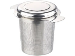Rosenstein & Söhne Teefilter:Edelstahl-Teesieb Micro-geätzt Mit Deckel, Für Tassen & Kannen -Einrichtungsgeschäft nx8114 3