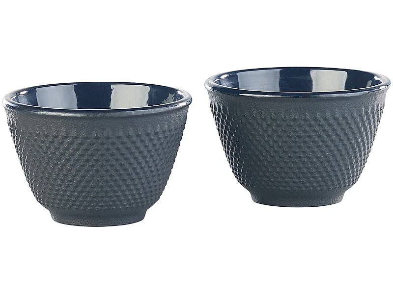 Rosenstein & Söhne Tee Set Asiatisch:Asiatische Teekanne, Untersetzer Und 2 Becher Aus Gusseisen, Schwarz 6 Rosenstein & Söhne Tee Set Asiatisch:Asiatische Teekanne, Untersetzer Und 2 Becher Aus Gusseisen, Schwarz – Bild 4