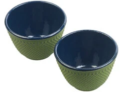 Rosenstein & Söhne Asiatisches Teeset:Asiatische Teekanne, Untersetzer Und 2 Becher Aus Gusseisen, Olivgrün -Einrichtungsgeschäft nx8174 3 1