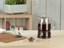 Rosenstein & Söhne Elektrischer Teekocher:2in1-Glas-Teebereiter & Wasserkocher, Edelstahl-Sieb, 800 Watt, 1,2 L -Einrichtungsgeschäft nx8188 21