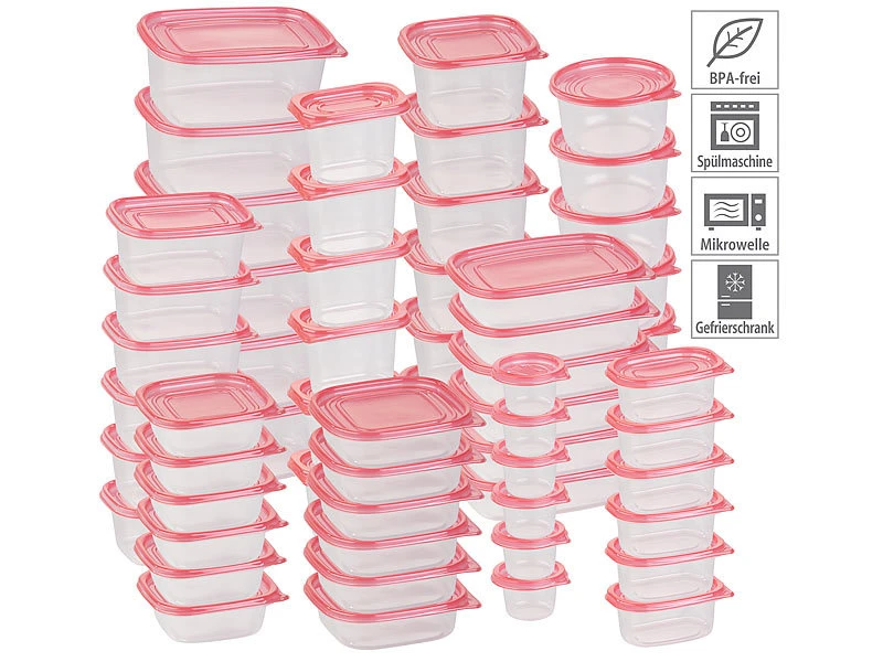 Rosenstein & Söhne Frischhaltedosen Plastik:120-teiliges XXL-Frischhaltedosen-Set BASIC, Versandrückläufer 4 Rosenstein & Söhne Frischhaltedosen Plastik:120-teiliges XXL-Frischhaltedosen-Set BASIC, Versandrückläufer – Bild 2