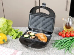 Rosenstein & Söhne Sandwichtoaster:3in1-Sandwichmaker, Waffeleisen & Tischgrill, Anti-Haft, 800 Watt -Einrichtungsgeschäft nx8395 14