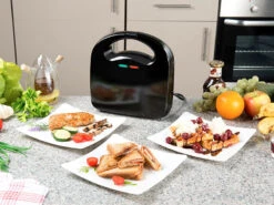 Rosenstein & Söhne Sandwichtoaster:3in1-Sandwichmaker, Waffeleisen & Tischgrill, Anti-Haft, 800 Watt -Einrichtungsgeschäft nx8395 16