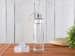 PEARL Glasflasche Mit Hülle:Trinkflasche Aus Borosilikat-Glas, Schwarze Hülle, 550ml, BPA-frei -Einrichtungsgeschäft nx8413 5