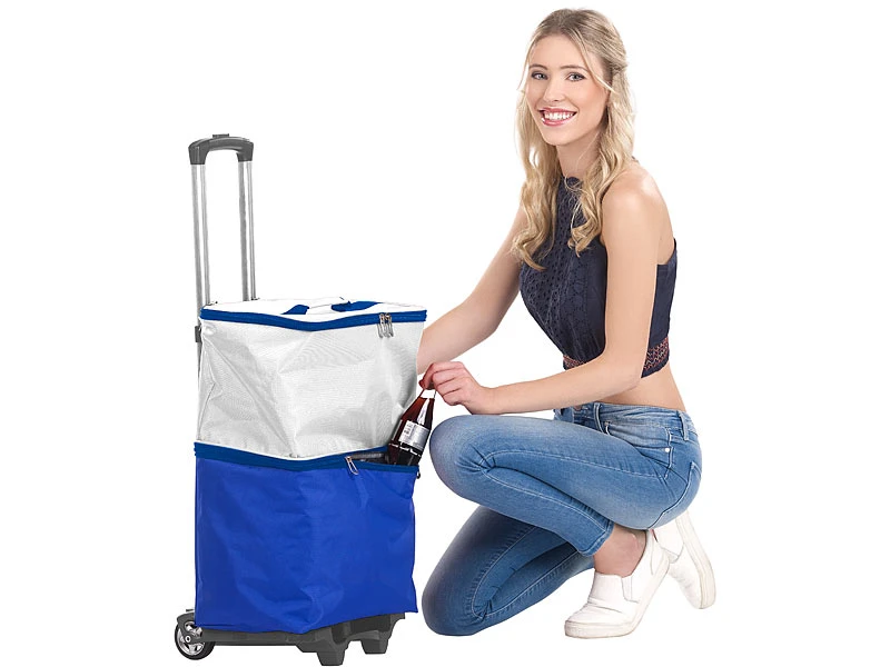Xcase Einkaufstrolley:2in1-Einkaufs-Tasche-Trolley Mit Geteilten ISO-Kühltaschen, 45 Liter 10 Xcase Einkaufstrolley:2in1-Einkaufs-Tasche-Trolley Mit Geteilten ISO-Kühltaschen, 45 Liter – Bild 8