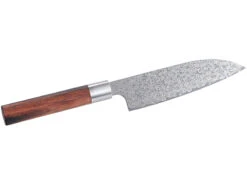 TokioKitchenWare Santoku Damastmesser:Handgefertigtes Marken-Damast-Santokumesser Mit 16-cm-Klinge