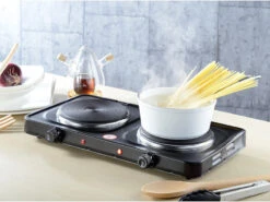 Rosenstein & Söhne 2er-Kochplatte:Kompakte Elektrische Doppel-Kochplatte 2.000 Watt, Versandrückläufer -Einrichtungsgeschäft nx8556 1