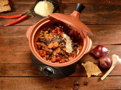 Rosenstein & Söhne Schmortopf Elektrisch:Elektrischer Tajine-Tontopf Mit Deckel, Ø 30 Cm, 2 Liter, 300 Watt -Einrichtungsgeschäft nx8563 3