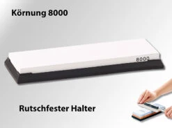 TokioKitchenWare Messer Schleifblock:Wasser-Schleifstein Für Messer, Mit Rutschfestem Halter, Körnung 8000