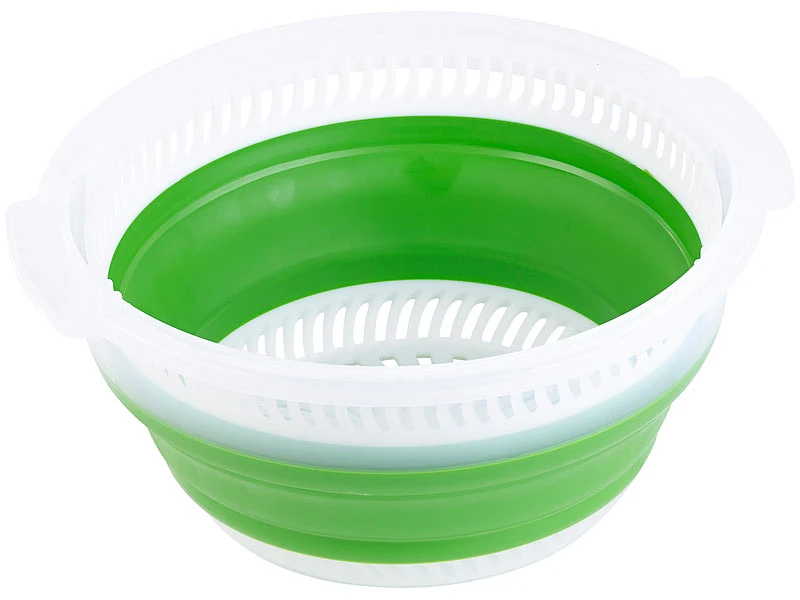 Rosenstein & Söhne Sieb:Faltbare XL-Salatschleuder Mit Kurbel Und Hoher Übersetzung, 5 L 7 Rosenstein & Söhne Sieb:Faltbare XL-Salatschleuder Mit Kurbel Und Hoher Übersetzung, 5 L – Bild 5