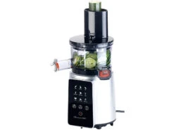 Rosenstein & Söhne Gemüsepresse:3in1-Slow-Juicer & Entsafter Mit Gemüse-Reibe & Eis-Aufsatz, 200 Watt -Einrichtungsgeschäft nx8652 4