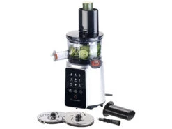 Rosenstein & Söhne Gemüsepresse:3in1-Slow-Juicer & Entsafter Mit Gemüse-Reibe & Eis-Aufsatz, 200 Watt -Einrichtungsgeschäft nx8652 6