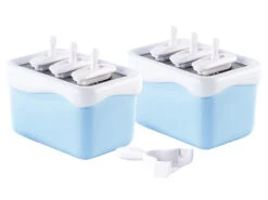 Rosenstein & Söhne Blitz-Eis-Bereiter:EXPRESS Eis-am-Stiel-Zubereiter, 2er-Set Für 6 Portionen