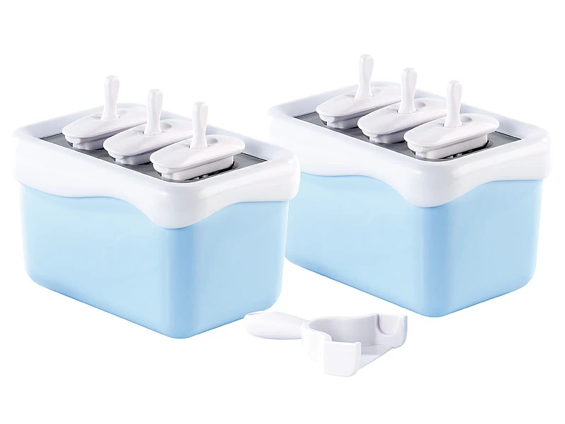 Rosenstein & Söhne Blitz-Eis-Bereiter:EXPRESS Eis-am-Stiel-Zubereiter, 2er-Set Für 6 Portionen 3 Rosenstein & Söhne Blitz-Eis-Bereiter:EXPRESS Eis-am-Stiel-Zubereiter, 2er-Set Für 6 Portionen