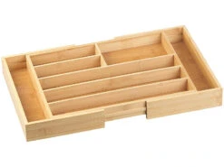 Rosenstein & Söhne Schubladeneinsatz:2er-Set Variable Bambus-Besteckeinsätze, 6 - 8 Fächer, 37 - 45,5 Cm -Einrichtungsgeschäft nx8735 6