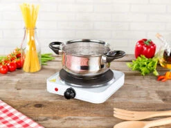 Rosenstein & Söhne Elektrokochplatte:Kompakte Elektrische Einzel-Kochplatte, 1.500 Watt, 185 Mm, Stufenlos -Einrichtungsgeschäft nx8757 8