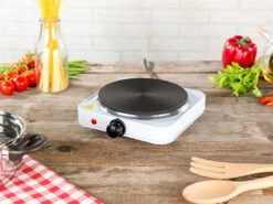 Rosenstein & Söhne Elektrokochplatte:Kompakte Elektrische Einzel-Kochplatte, 1.500 Watt, 185 Mm, Stufenlos -Einrichtungsgeschäft nx8757 9