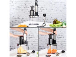 Rosenstein & Söhne Mixstab:Elektrischer 2in1-Stabmixer Und Spiralschneider, 400 Watt, Edelstahl -Einrichtungsgeschäft nx8804 12