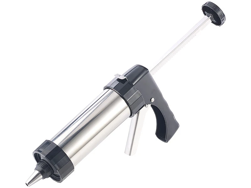 Rosenstein & Söhne Teigspritze:Profi-Edelstahl-Gebäckpresse & Garnierspritze, 13 Schablonen, 8 Tüllen 8 Rosenstein & Söhne Teigspritze:Profi-Edelstahl-Gebäckpresse & Garnierspritze, 13 Schablonen, 8 Tüllen – Bild 6