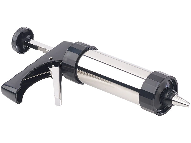 Rosenstein & Söhne Teigspritze:Profi-Edelstahl-Gebäckpresse & Garnierspritze, 13 Schablonen, 8 Tüllen 7 Rosenstein & Söhne Teigspritze:Profi-Edelstahl-Gebäckpresse & Garnierspritze, 13 Schablonen, 8 Tüllen – Bild 5