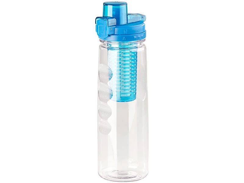 Rosenstein & Söhne Trinkflasche Mit Sieb:Tritan-Trinkflasche Mit Fruchtbehälter, BPA-frei, 800 Ml, Blau 4 Rosenstein & Söhne Trinkflasche Mit Sieb:Tritan-Trinkflasche Mit Fruchtbehälter, BPA-frei, 800 Ml, Blau – Bild 2