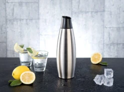 Carlo Milano Edelstahl Trinkflasche:Design-Thermo-Isolierflasche Mit Klick-Verschluss, Edelstahl, 650 Ml -Einrichtungsgeschäft nx8877 5