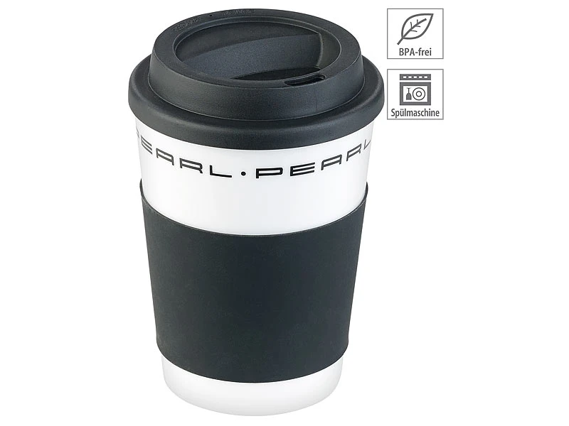 PEARL Kaffee-to-Go-Becher:4er-Set Coffee-to-go-Becher Mit Deckel, 350 Ml, Doppelwandig, BPA-frei 10 PEARL Kaffee-to-Go-Becher:4er-Set Coffee-to-go-Becher Mit Deckel, 350 Ml, Doppelwandig, BPA-frei – Bild 8