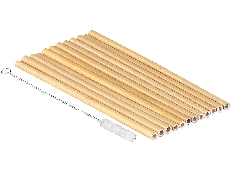 Rosenstein & Söhne Umwelt-Bambus-Trinkhalme:48 Bambus-Trinkhalme 220 Mm, Wiederverwendbar, Mit Reinigungsbürste 5 Rosenstein & Söhne Umwelt-Bambus-Trinkhalme:48 Bambus-Trinkhalme 220 Mm, Wiederverwendbar, Mit Reinigungsbürste – Bild 3