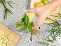 Rosenstein & Söhne Bio-Bambus-Trinkhalme:12 Bambus-Trinkhalme 220 Mm, Wiederverwendbar, Mit Reinigungsbürste -Einrichtungsgeschäft nx8918 5