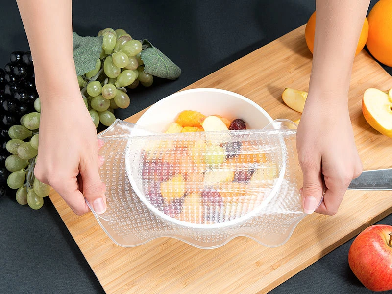 Rosenstein & Söhne Silicondeckel:12er-Set Wiederverwendbare Silikon-Frischhaltefolien, 3 Größen 8 Rosenstein & Söhne Silicondeckel:12er-Set Wiederverwendbare Silikon-Frischhaltefolien, 3 Größen – Bild 6