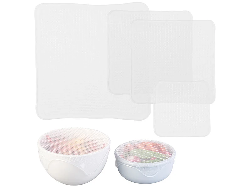 Rosenstein & Söhne Silicondeckel:12er-Set Wiederverwendbare Silikon-Frischhaltefolien, 3 Größen 5 Rosenstein & Söhne Silicondeckel:12er-Set Wiederverwendbare Silikon-Frischhaltefolien, 3 Größen – Bild 3