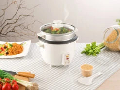 Rosenstein & Söhne Multikocher:Reiskocher Mit Dampfgar-Einsatz & Warmhaltefunktion, 1 L, 400 Watt -Einrichtungsgeschäft nx8993 1