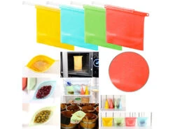 Rosenstein & Söhne Silikon Gefrierbeutel:8er-Set Silikon-Lebensmittelbeutel, Wiederverschließbar, 1.000 Ml -Einrichtungsgeschäft nx8997 20