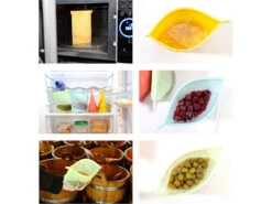 Rosenstein & Söhne Silikon Gefrierbeutel:8er-Set Silikon-Lebensmittelbeutel, Wiederverschließbar, 1.000 Ml -Einrichtungsgeschäft nx8998 1