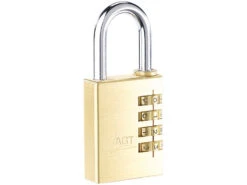 AGT Zahlenschlösser:2er-Set Vorhänge-Schlösser Aus Messing, 4-stelliger Zahlen-Code, 38 Mm