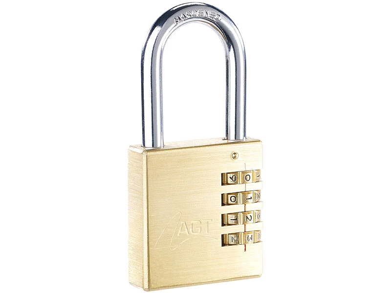 AGT Schloss Für Spind:2er-Set Vorhänge-Schlösser Mit 4-stelligem Zahlen-Code, 50 Mm 4 AGT Schloss Für Spind:2er-Set Vorhänge-Schlösser Mit 4-stelligem Zahlen-Code, 50 Mm – Bild 2