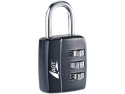 AGT Mini Zahlenschloss:Reise-Koffer- & Gepäck-Schloss, 3-stelliger Zahlencode, 29 Mm