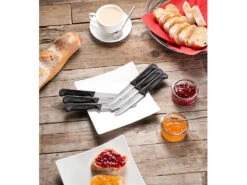 Rosenstein & Söhne Frühstücksmesser Scharf:Frühstücksmesser Mit Wellenschliff Aus Rostfreiem Chromstahl, 6er-Set -Einrichtungsgeschäft nx9045 0