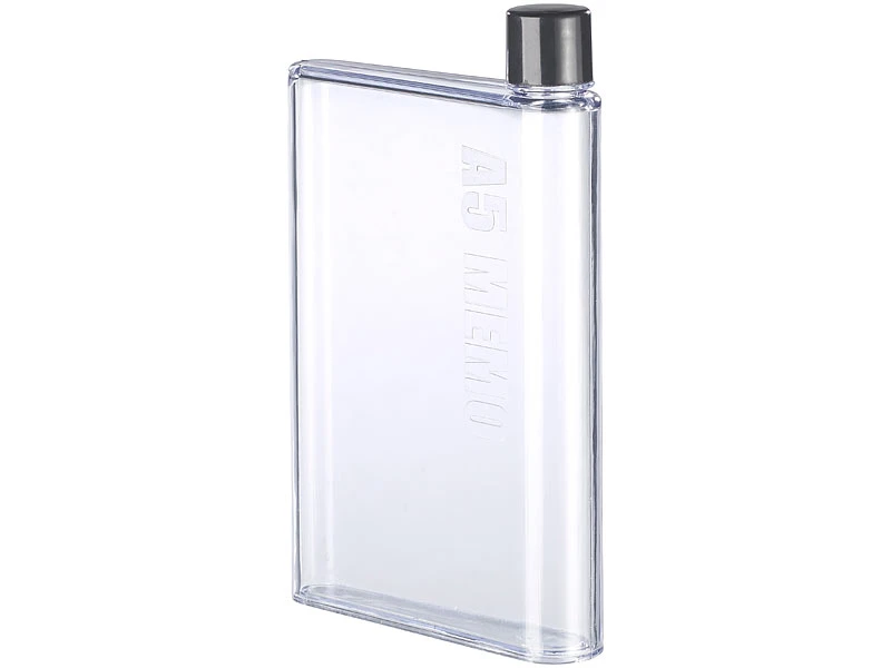 Rosenstein & Söhne Flache Flasche:2er-Set Ultraflache Wasser-Flaschen Im A5-Notizbuch-Format, Je 420 Ml 5 Rosenstein & Söhne Flache Flasche:2er-Set Ultraflache Wasser-Flaschen Im A5-Notizbuch-Format, Je 420 Ml – Bild 3