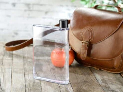 Rosenstein & Söhne Flache Trinkflasche:Ultraflache Wasser-Flasche Im A5-Notizbuch-Format, 420 Ml -Einrichtungsgeschäft nx9092 4 1