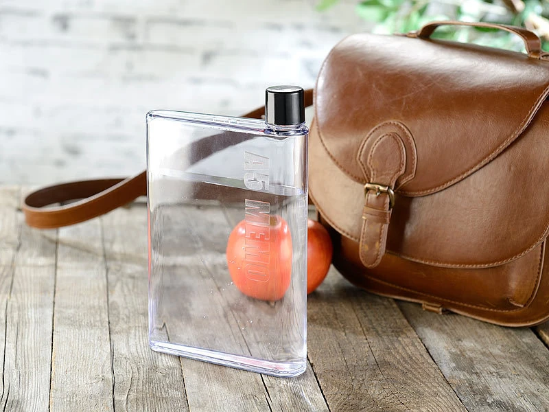 Rosenstein & Söhne Flache Flasche:2er-Set Ultraflache Wasser-Flaschen Im A5-Notizbuch-Format, Je 420 Ml 4 Rosenstein & Söhne Flache Flasche:2er-Set Ultraflache Wasser-Flaschen Im A5-Notizbuch-Format, Je 420 Ml – Bild 2