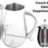 Rosenstein & Söhne Isolierkanne:Thermo-Kaffeebereiter, French-Press, Edelstahl, Doppelwandig, 1 Liter